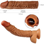Penis Extension, Liquid Silicone Penis Sleeve Cock Enlargement Cover With Vivid Glans And Veins, Delay Ejaculation Sex Toys For Men