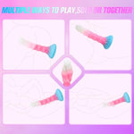 Small Dildo Fantasy Monster Dildo, 7.08 Inch Beginner Silicone Dildo With Luminous Pink, Strap On Dildo Realistic Dildos, Anal Plug G Spot Adult Sex Toy For Men Women And Couples