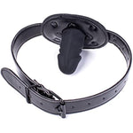 Sm Realistic Penis Gag Sex Bondage Mouth Gag With Adjustable Leather Strap For Couple Restraint Set (Length: 6Cm, Black)