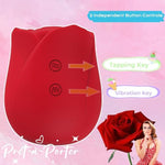 New Rose Sex Toy Vibrator For Women- Dual Layered Soft Silicone Clitoral Vibrators Adult Toys With 5 Tapping & Vibrating Modes, Sexual Pleasure Tools For Women Couples Girls Sex Games (Red)