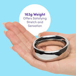 Stainless Steel Cock Ring for Men, 1.75 Inch Diameter, Silver Finish | Weighted Metal Penis Ring Enhancer for Couples with Temperature Play and Stamina Training