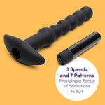 Smooth Mover 10 Function Beaded Back End Vibrator - Silicone - Ergonomic & Flexible