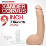 Doc Johnson Signature Series - Xander Corvus - 9 Inch Realistic ULTRASKYN Dildo with Removable Vac-U-Lock Suction Cup - F-Machine & Harness Compatible - for Adults Only, Vanilla