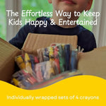 Bulk Crayon Set, 1000 Pieces, 250 Individually Wrapped 4-Packs