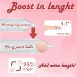 Silicone Penis Enlarger Condom Balls Pennis Sleeve Accessory 3Pcs Male Cock Extender Reusable Penis Enlargement Ultra-Soft Stretchy Penis Extension For Men Gay Couple Sex Games Kinky Toys