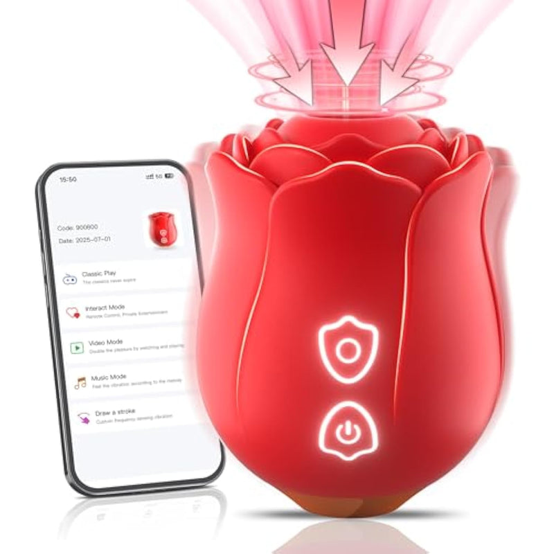 Sex Toys Vibrator, Adult Toys For Women App Control Sucking Vibrators Rose Sex Toy With 10 Sucking & Tapping Modes, G-Spot Clit Stimulator Pleasure Tools For Female Adult Toy
