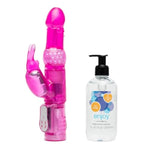 Jessica Rabbit Vibrator Pink & Enjoy Water Based Lube Gel 8.5 Fl Oz - Couples Sex Toys Bundle