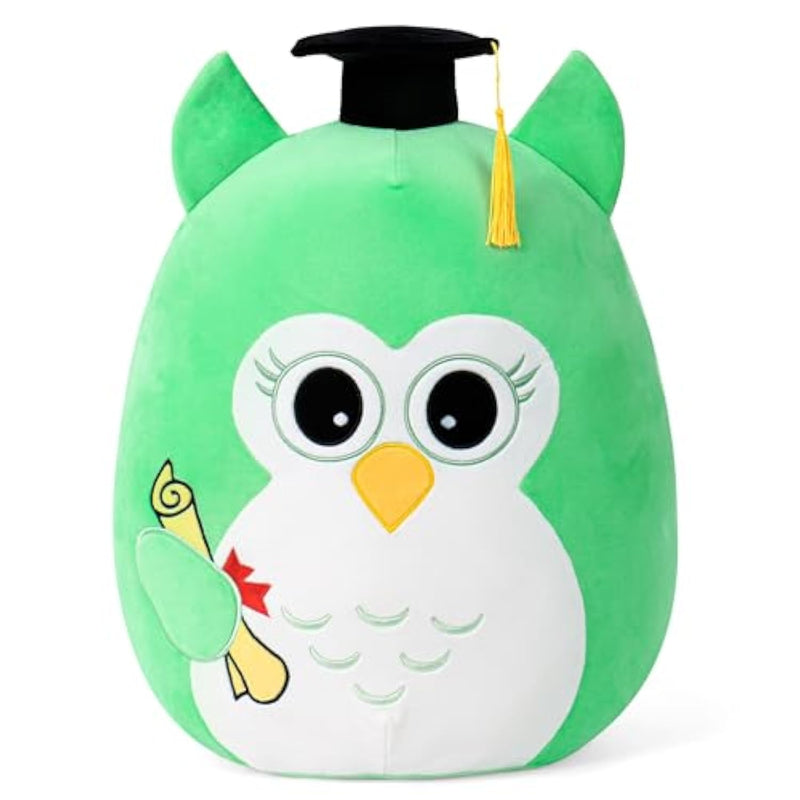 Class Of 2026 18In Graduation Stuffed Animal With Cap, Fringe & Diploma, Grad Gifts For Preschool, Kindergarten, Elementary, High School(Green Owl)