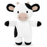 Cute Knitted Cow Stuffed Animals, Baby Crochet Stuffed Animal Soft Cotton Toys. Cute Small Animal Dolls, 10 Inch Cow Plush Toy, Soft Toys For Babies, Boys And Girls Birthday Christmas