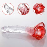 2 Pcs G-Spot Dildo, Realistic Transparent Dildo With Powerful Suction Cup, Strap On Dildo With Testicles For Anal Prostate Massage Vaginal G-Spot Stimulation, Adult Sex Toys For Women Men Couples