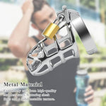 Male Chastity Device Cock Cage - Zinc Alloy Chastity Device Locked Cage Sex Toy For Men With 3 Different Sizes Rings Adult Sex Toy For Male Penis Exercise 2 Keys Included | Silvery