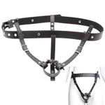 Chastity Belt Harness Strap On Dildo String Chastity Cage Anti-Off Device Adjustable Leather Chastity Belt Masturbation Panties Sm Bondage Sex Toy