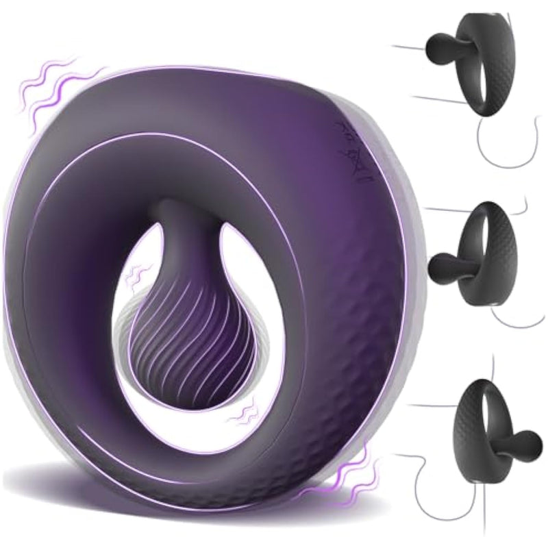 Vibrating Cock Ring With 360° Adjustable Bead Clitoral Stimulator, Pleasure Penis Ring Vibrator Couples Adult Sex Toys For Men Women, Soft 8 Vibrations Male Couple Sex Toy Game For Men