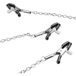 Nipple Clamps Clitoris Clamp With 3 Adjustable Soft Rubber Metal Clips Bondage Restraints Sm Sex Toys