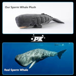 Sperm Whale Stuffed Animals Soft Plush Toy Kids Cuddly Fluffy Plushie Doll For Girls Boys Babies Toddlers Girlfriends (19")