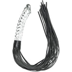 Realistic Glass Dildo With Sex Whip Sex Toys Sm Leather Crystal Dildo Sex Flogger Transparent Crystal Penis Bondaged Whip For Men Women Role Play Fun Whip Anal Dildo Glass Anal Butt Plug