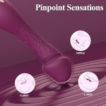 4.7 Inch G Spot Dildo Vibrator Sex Toys, Mini Realistic Vibrator With 10 Powerful Vibration Modes For Women Clitoral G-Spot Stimulation, Bullet Vibrators Adult Sex Toy For Women Couple (Purple)