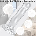 Cute Dildo Clear 6.7" Beginner Dildo With Strong Suction Cup Hand Free Play Flexible Soft Dong, Vaginal And Anal Stimulation Adult Sex G-Spot Dildos Toys For Adult- Transparent