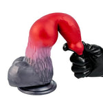 9.84" Dog Knot Dildo - Realistic Silicone Animal Dildo with Strong Suction Cup - Soft Fantasy Dildos for G Spot Vagina Anal Play - Dog Penis Anal Plugs Adult Sex Toy for Men Women?Red+Gray?
