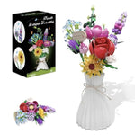 Flower Bouquet Building Toys For Kids,Botanical Collection With 10 Unique Blooms, Diy Artificial Flowers Building Blocks Set For Home & Office Décor,Ages 6+