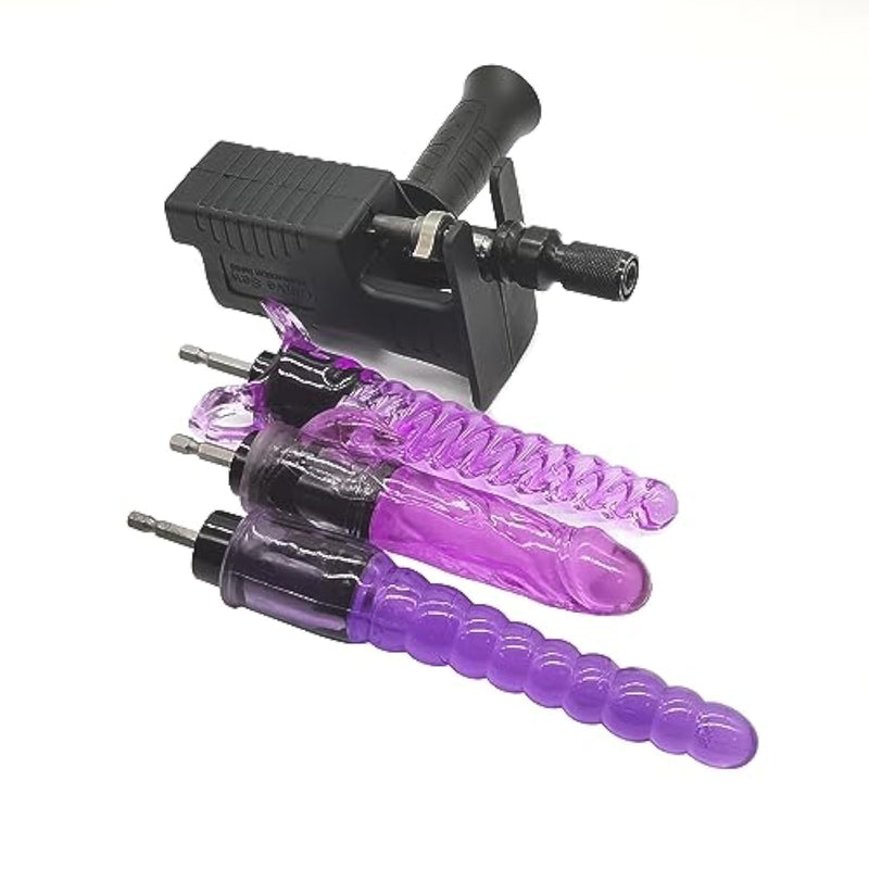 Electric Drill Thrusting Set C Diy Sex Machine - 1 Drill Adapter & 3 S-Sized Dildo With Drill Connector For Auto Spinning And Thrusting