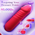 Rose Vibrator with Thrusting and Sucking Modes for Women's Pleasure