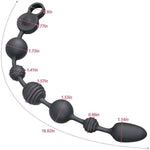 Vibrating Anal Beads, Vibrating Anal Plug Vibrator With 10 Vibration Modes Silicone Anal Vibrator With 3 Powerful Motors For Men, Women And Couples (L)