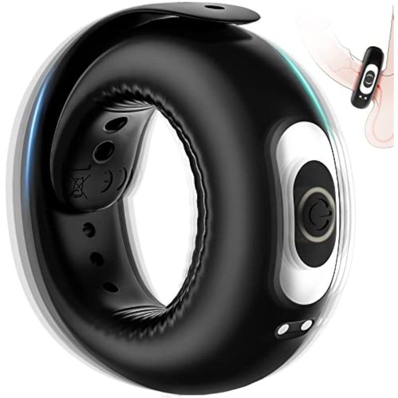 Vibrating Penis Ring With Adjustable Buckle, 10 Vibration Modes, Rechargable Penis Vibrator Stretchy Silicone Cock Ring For Erection Stimulating Pleasure Enhance, Sex Toys For Men And Couples