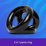 Stretchy Triple Cock Ring and Ball Sling Male Sex Toy