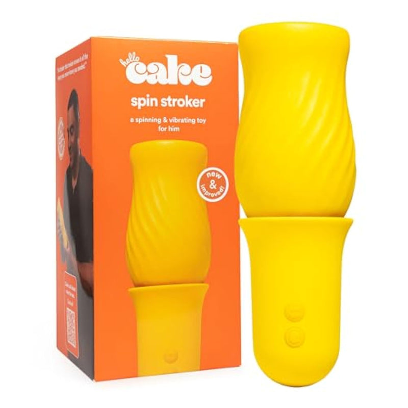 Hello Spin Stroker - Spinning & Vibrating Male Masturbation Stoker - Beaded Textured Head - Waterproof & Rechargeable - Easy To Clean - Adult Sex Toy For Men