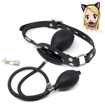 Bdsm Sm Open Mouth Gag Inflatable Silicone Ball Gag Mouth Plug With Lock For Men Women Gay, Adjustable Fetish Head Harness For Adults Sex Bondage Play, Erotic Sex Toy For Couples Flirt Slave Roleplay
