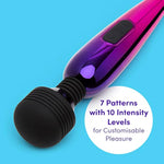 Pink Deluxe Rechargeable Mini Metallic Massage Wand Vibrator - Plastic - Travel Friendly