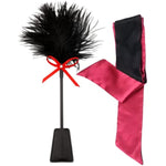 Blinfolds For Sex Play Spanking Feather Ticklers Teasers Bdsm Blindfold For Adults Couples Play Kit Fetish Bdsm Bondage Sex Whips Red Eye Mask 59"