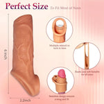 Penis Sleeve Extender Cock Sleeve,Reusable Cock Sheath Penis Pump,Silicone Penis Enlarger Sleeves Girth,Delay Ejaculation Stronger Erection,Enhancement Adult Sex Toys For Men Couples Enlarge Prolong