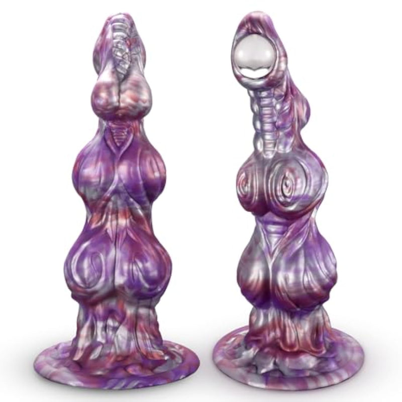 10Inch Fantasy Dragon Dildo with Strong Suction Cup and Large Knots for GSpot & Anal Play