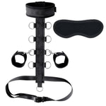 Luxury Bdsm Couples Flirting Restraint Set, Adjustable Bondage Back Cuffs From Neck To Wrist, Adult Sex Toys For Sm Games Play (Black-Buckle)