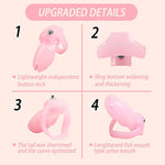Ht-V5 Male Chastity Device Leightweight Chastity Cage Resin Ergonomic Breathable Chastity Devices With Latest Button Lock And Exclusive Keys Maxi (1.42" Ring(36Mm), Pink)