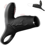 Vibrating Penis Sleeve Cock Ring With Clitoral Stimulator, Penis Ring Vibrator Extender With 10 Speeds For G Spot Stimulation, Girth Enhancer Sleeve Couples Adult Sex Toys For Men Women Pleasure