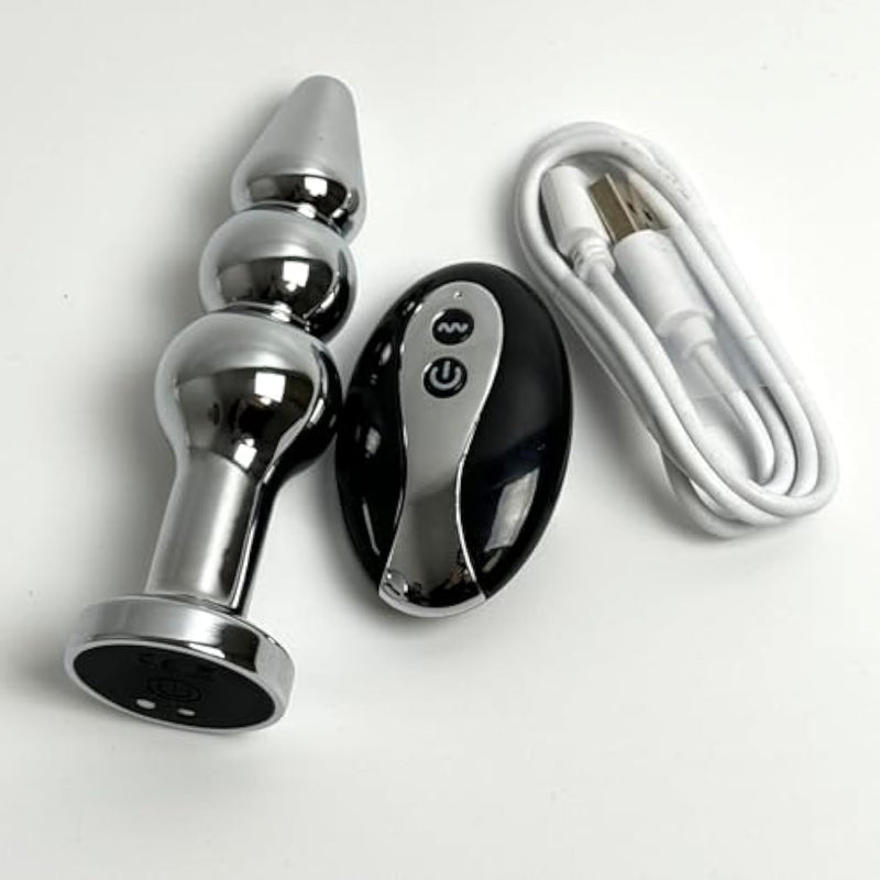 Anal Vibrating Butt Plug, Metal Anal Plug Vibrator Anal Dildo Prostate Massager With 10 Vibrations, Anal Sex Toys Large With Remote Control, Graduated Adult Toys For Men Women (Vibrating F)