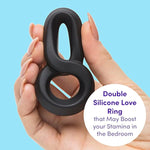 Black Magic 8 Stretchy Love & Ball Ring - Hypoallergenic Silicone - Easy To Use