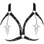 Bdsm Bondage Restraints Harness With Nipple Clamps, Bondage Gear & Accessories Metal Nipple Clips & Harness, Sex Restraints Tool For Sm Play Women Couple