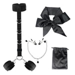 Bdsm Sex Bondage Neck To Wrist Restraints Kit, Sex Toys For Couples Adjustable Behind Back Handcuffs Bondage Restraints Set With Blindfold And Nipple Toy, Sex Toys For Women Man Beginner
