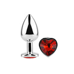 Metal Anal Plug Set,3 Piece Heart Shaped Anal Trainer Anal Plug,S&M Adult Erotic Anal Trainer,For Beginners,Unisex,Couples,Large/Medium/Small (Red)