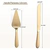 Cake Cutting Set for Wedding, Elegant Cake Knife and Server Set with Thickened Stainless Steel Rounded Edges, Cake Cutter Pie Spatula for Birthday Anniversary Christmas, 2 Pcs, Gold