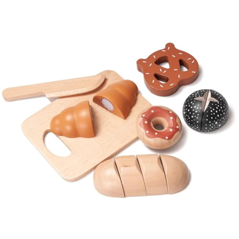 13Pcs Cutting Bread Play Food Sets For Kids Kitchen, Montessori Wooden Toys Toddler Kitchen Accessories With Bread, Cookies, Pretend Play Food Toy Kitchen Accessories, Boys & Girls Gift