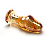 Glass Anal Butt Plug Anal Dilator With Long Neck And Vivid Glans Prostate Massager Pleasure Wand Dildo Sex Toy For Men Women (Small)