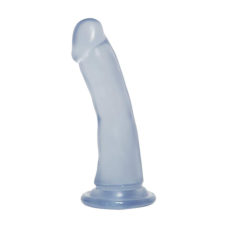 Crystal Jellies - Slim Dong - 6.5 Inch - 1.5" Wide - Strong Suction Cup Base - O-Ring Harness Compatible Dildo, Clear