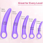 Silicone Dilators for Pelvic Floor for Women, Purple, 5-Pack