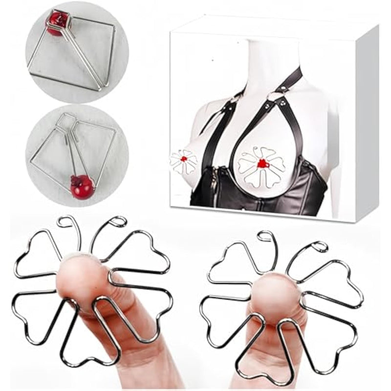 Adult Invisible Nipple Pinches, Adjustable Non-Piercing Nipple Clamp Breast Clips, Bdsm Foreplay Flirting Clitoral Clamp Toys For Women Female Men Male Unisex Couples (A)