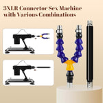 Sex Machine Attachments,3Xlr Connector Double Head Flexible Extention Rods,9.8Inch/25Cm Extend Tube,Extend Dildos Adapter For Automatic Thrusting Sex Machine